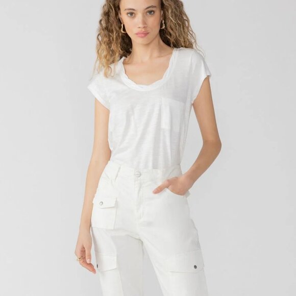 New SANCTUARY COTTON Poppy Solid Bootcut Chino Cargo Pants in White 298BJ0 - Picture 2 of 8